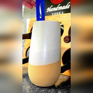 Earth Tone Speckled Sand medium-sized 8.5" Vase. Brand new/never used!